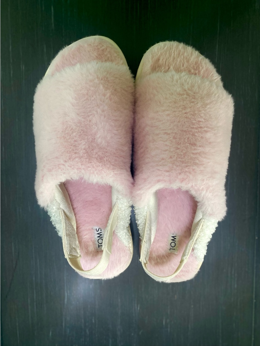 Toms Plush Pink Slip-On Slide Slippers with Back Strap